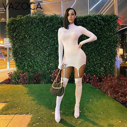Autumn Mini Dress With Stocking