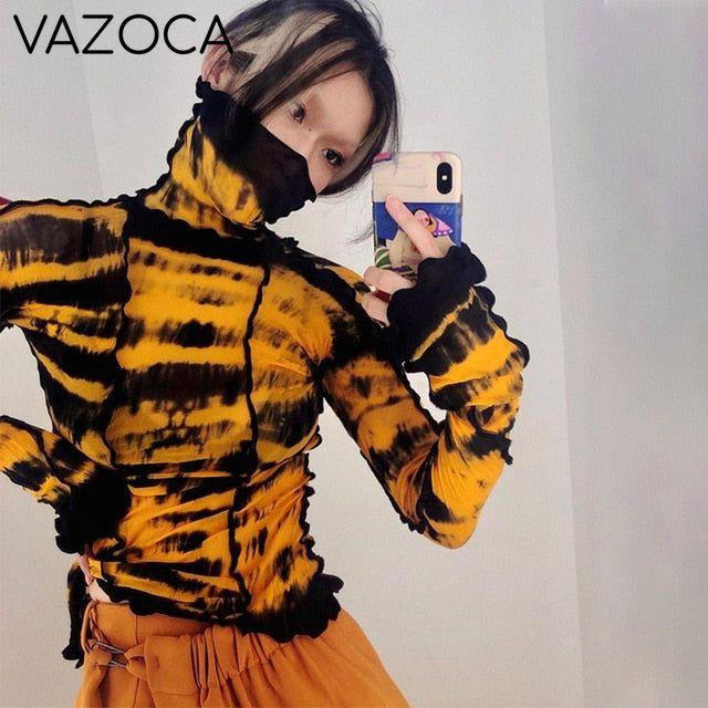 Mesh Turtleneck Stylish Top