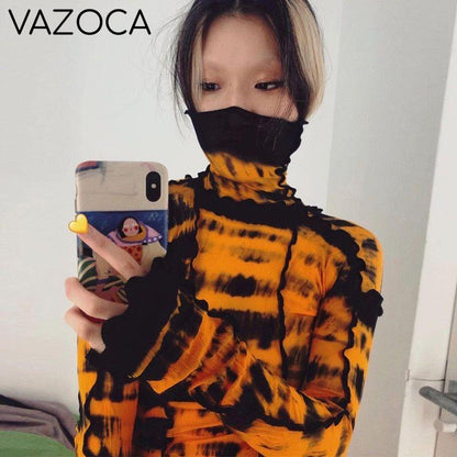 Mesh Turtleneck Stylish Top