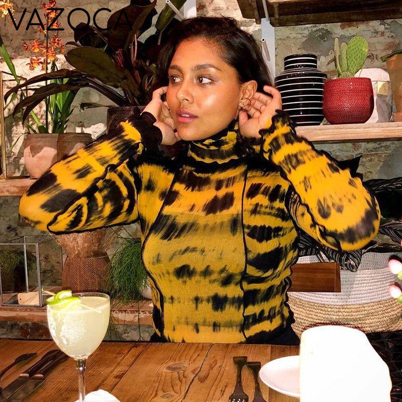 Mesh Turtleneck Stylish Top