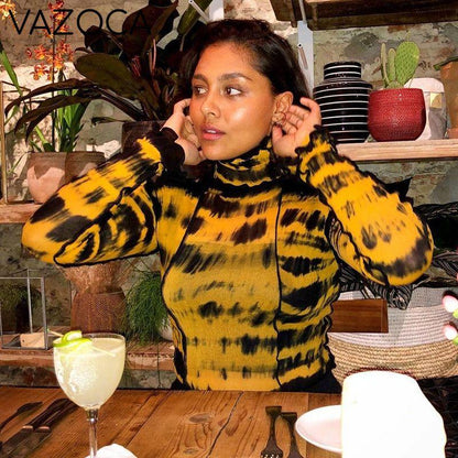 Mesh Turtleneck Stylish Top