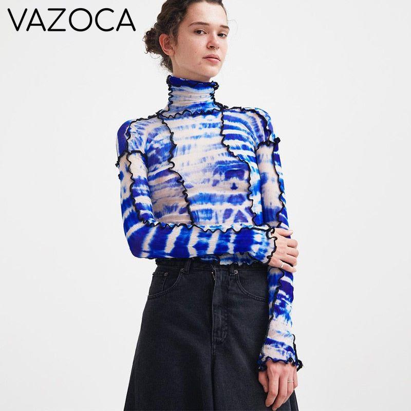Mesh Turtleneck Stylish Top