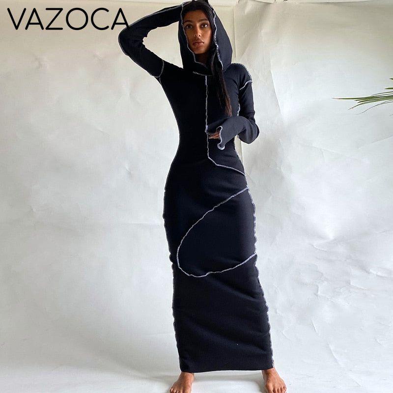 Patchwork Hooded Autumn Dress