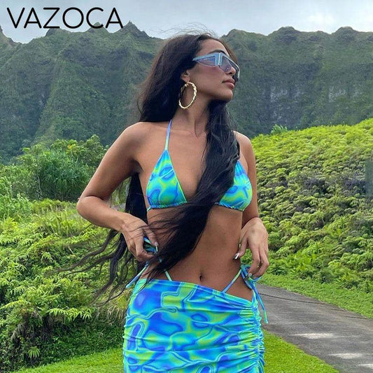 Backless Two Piece Vacation Outfit