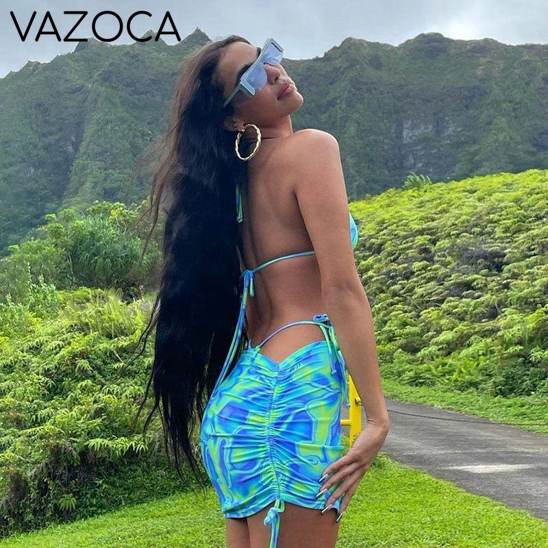 Backless Two Piece Vacation Outfit