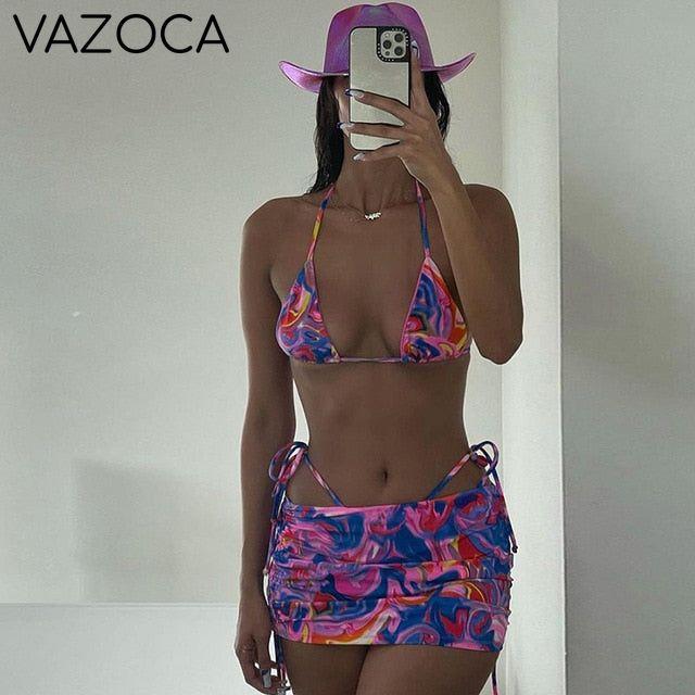 Backless Two Piece Vacation Outfit Pink