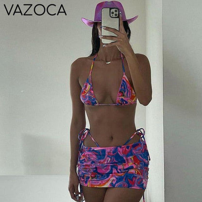 Backless Two Piece Vacation Outfit Pink