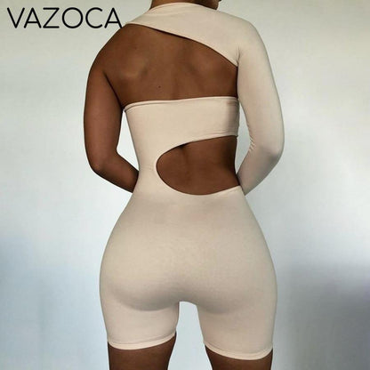 Asymmetrical High Waist Romper