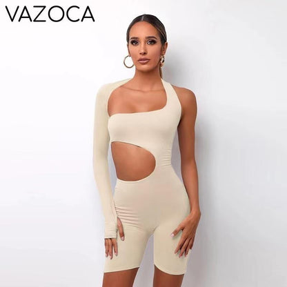 Asymmetrical High Waist Romper