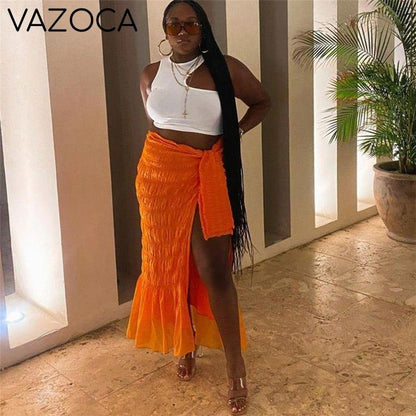 Pleated Shape Side Skirt