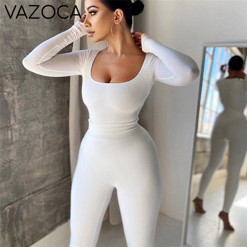 Solid Sportive Bodysuit Set
