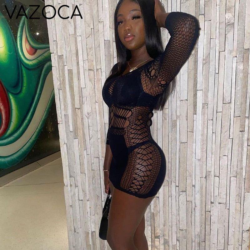 Hollow Out Mesh Dress