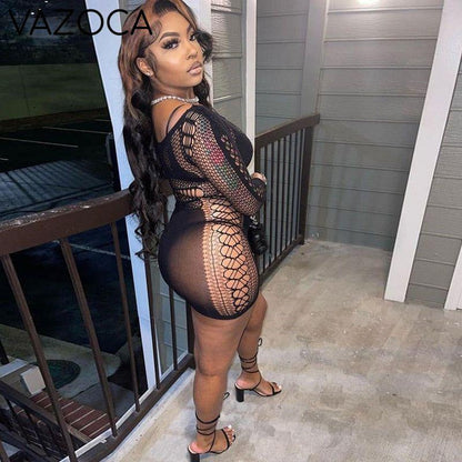 Hollow Out Mesh Dress