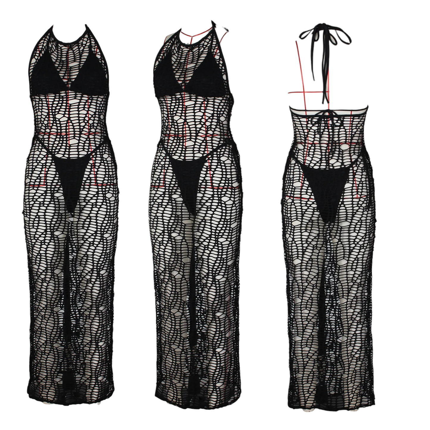 Bikini 3pcs Knitted Dress