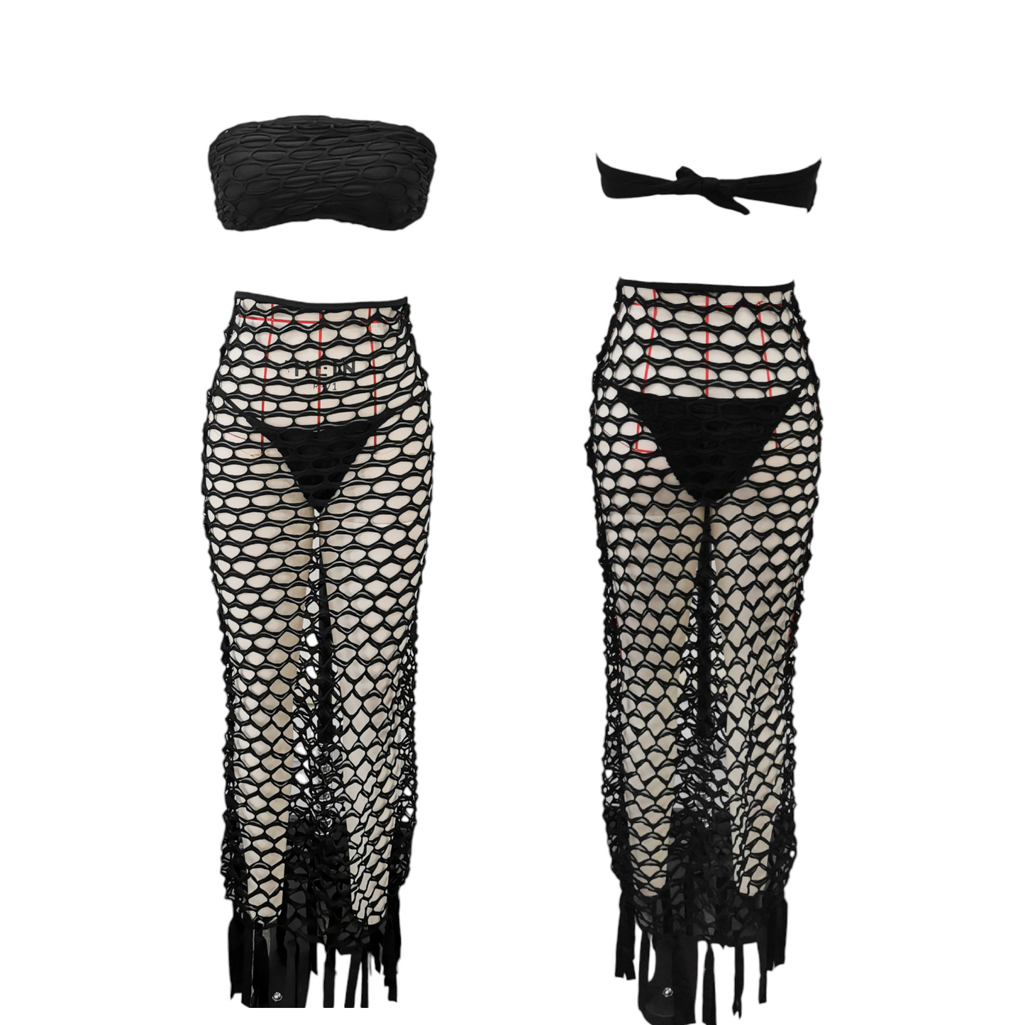 Lilithia Crochet Knit Bikini Skirt Set