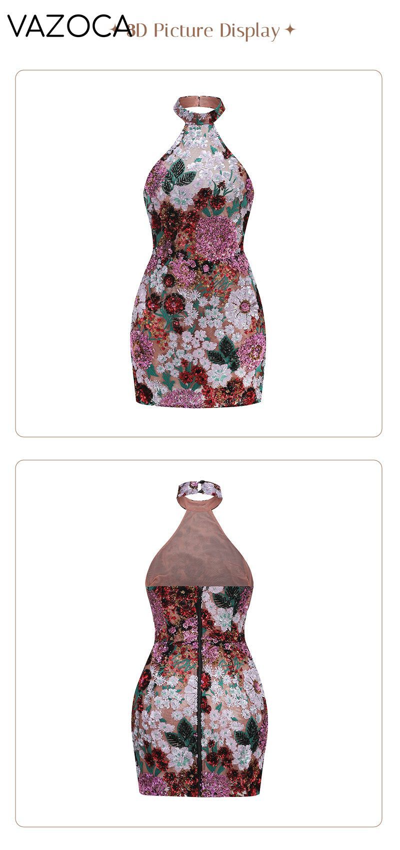Sequined Cocktail Party Dress