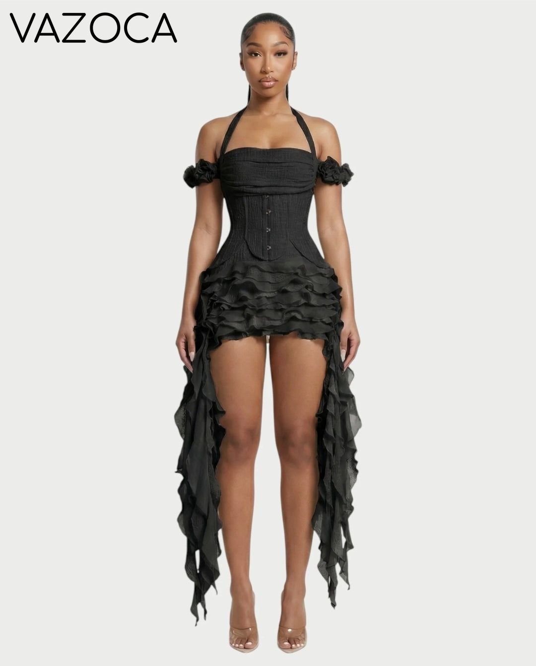 Ruffled Corset Dress Set