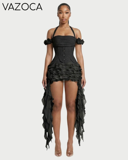 Ruffled Corset Dress Set