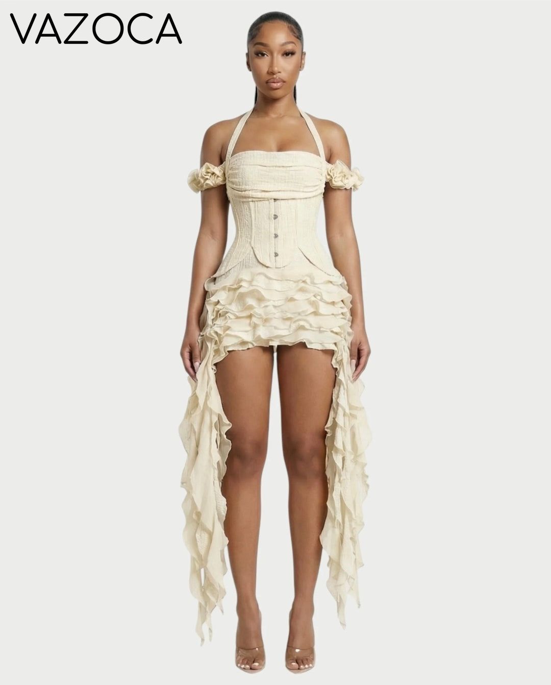 Ruffled Corset Dress Set