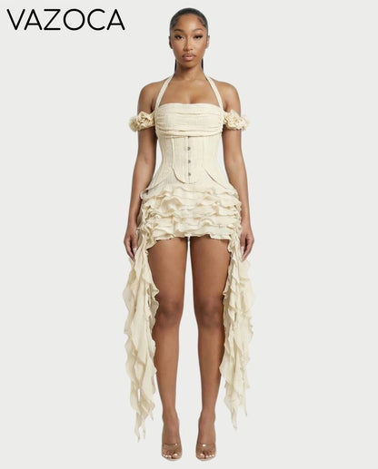 Ruffled Corset Dress Set