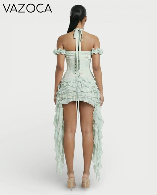 Ruffled Corset Dress Set