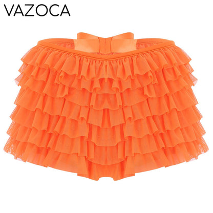 Low Rise Ruffles Tiered Short