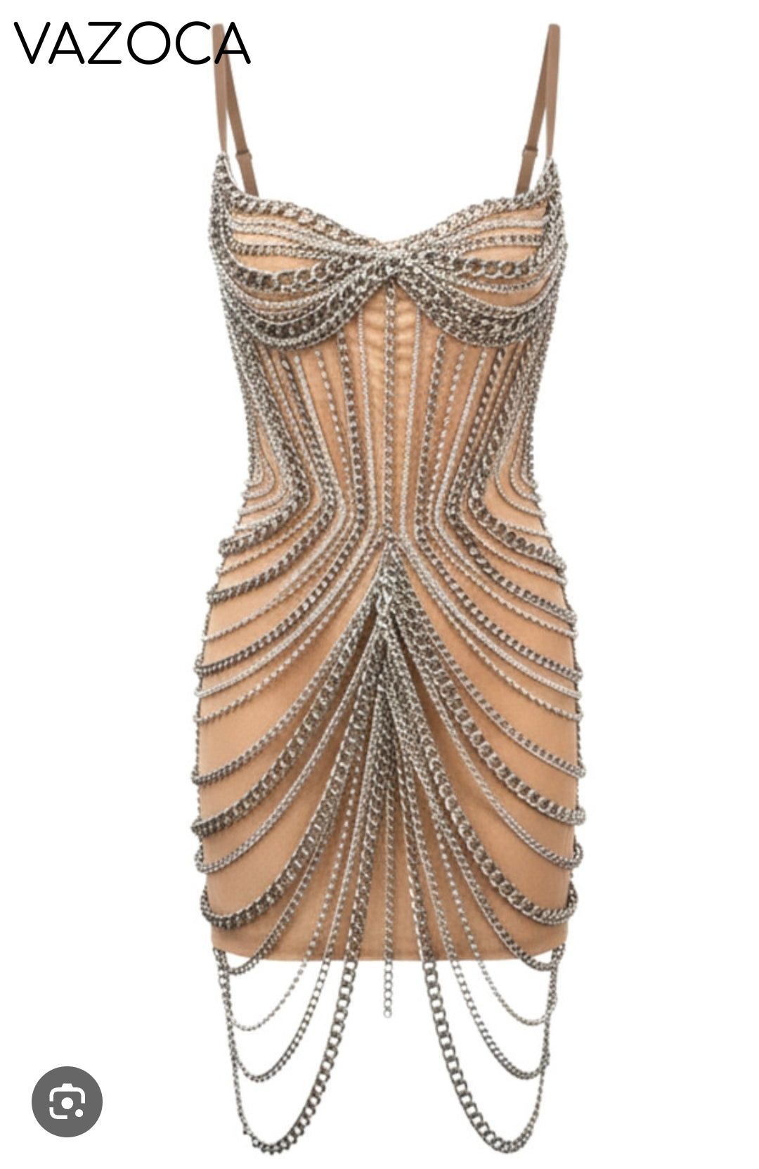 Chain Embellished Mini Dress