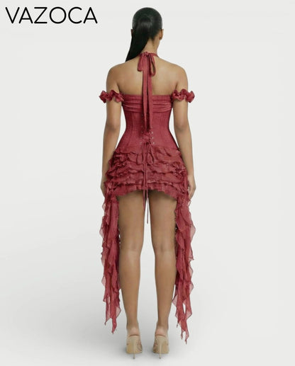Ruffled Corset Dress Set
