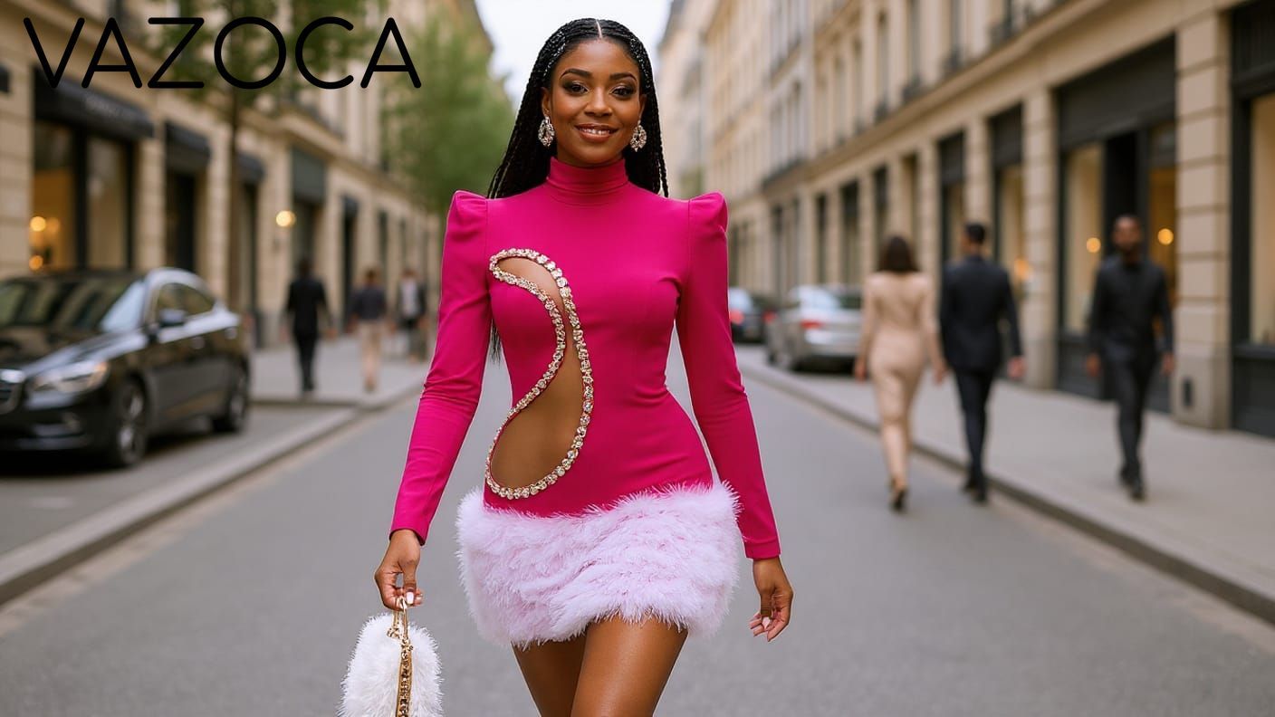 Embellished Rose Bandage Dress