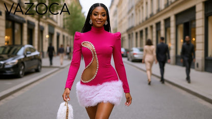 Embellished Rose Bandage Dress