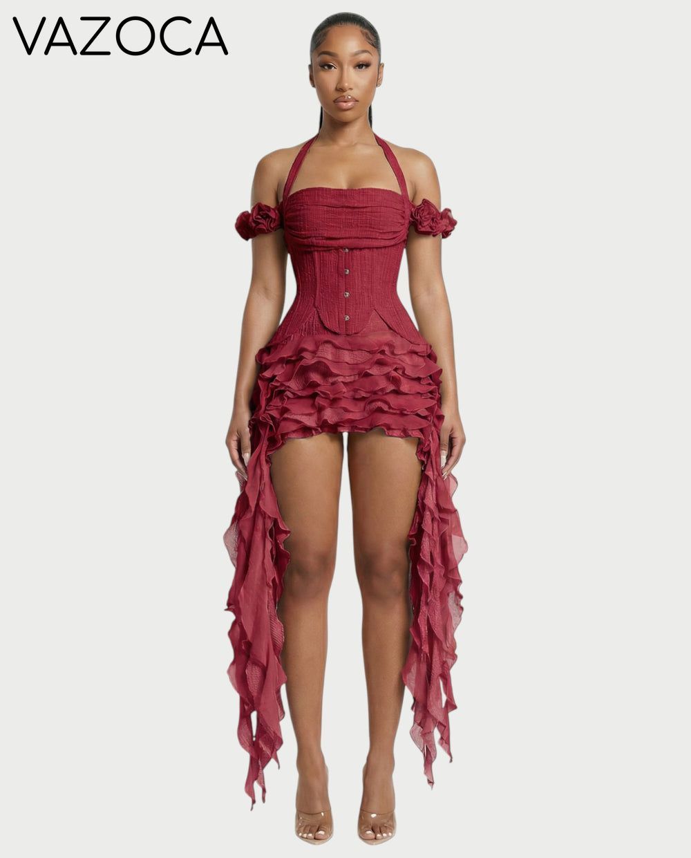 Ruffled Corset Dress Set