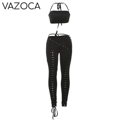 No Cuts Given Pants Set black