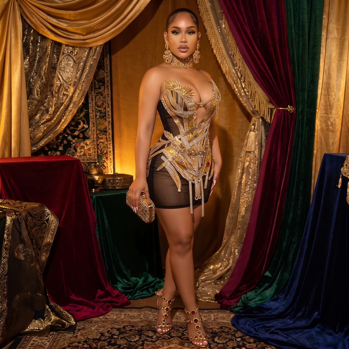 Shawna Rhinestone Corset Mini Dress