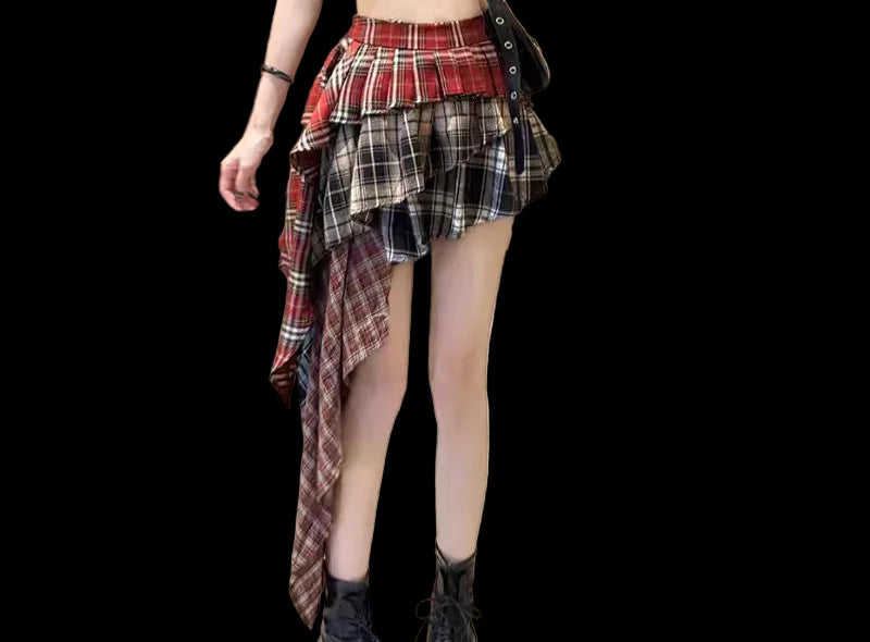 She Plaid High Waist Skirt