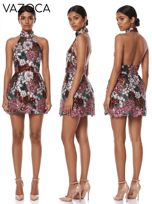 Sequined Cocktail Party Dress