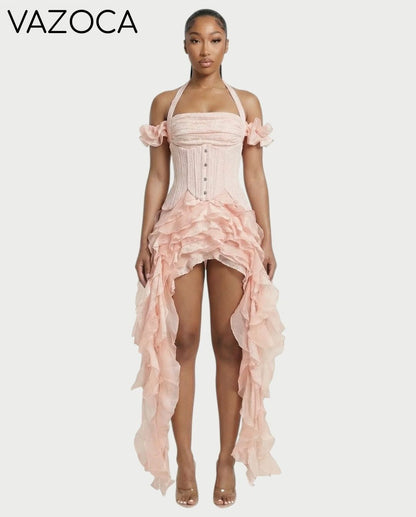 Ruffled Corset Dress Set
