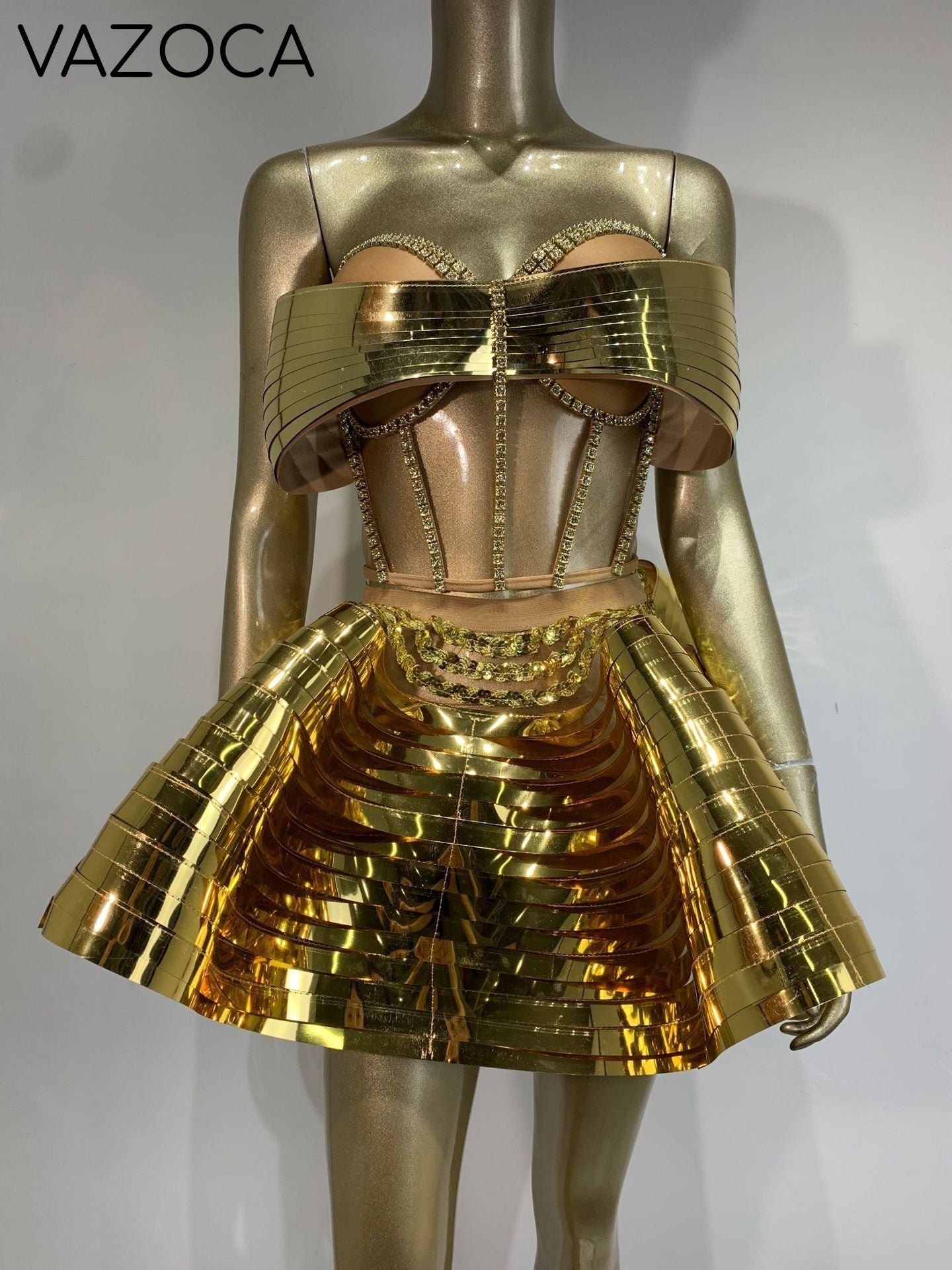 Goddess Crystal Mini Dress