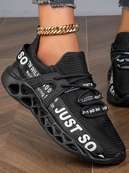 Letter Knit Sneakers