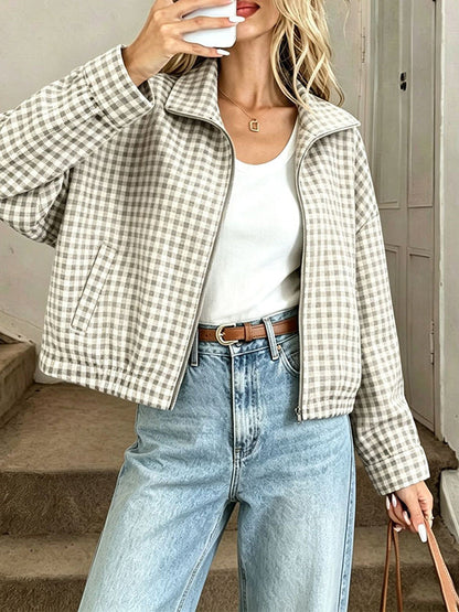Plaid Collared Jacket