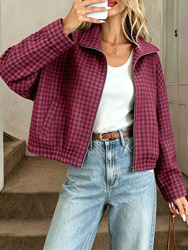 Plaid Collared Jacket