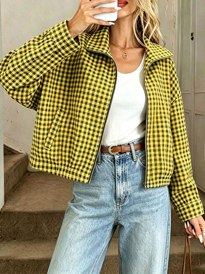 Plaid Collared Jacket