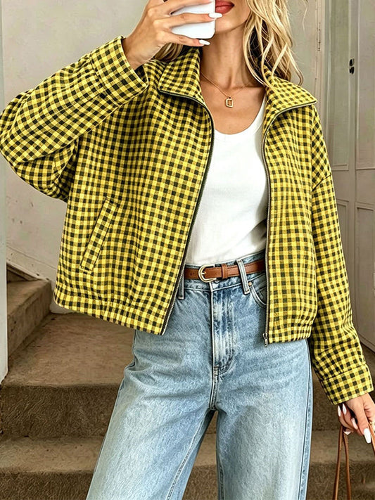 Plaid Collared Jacket
