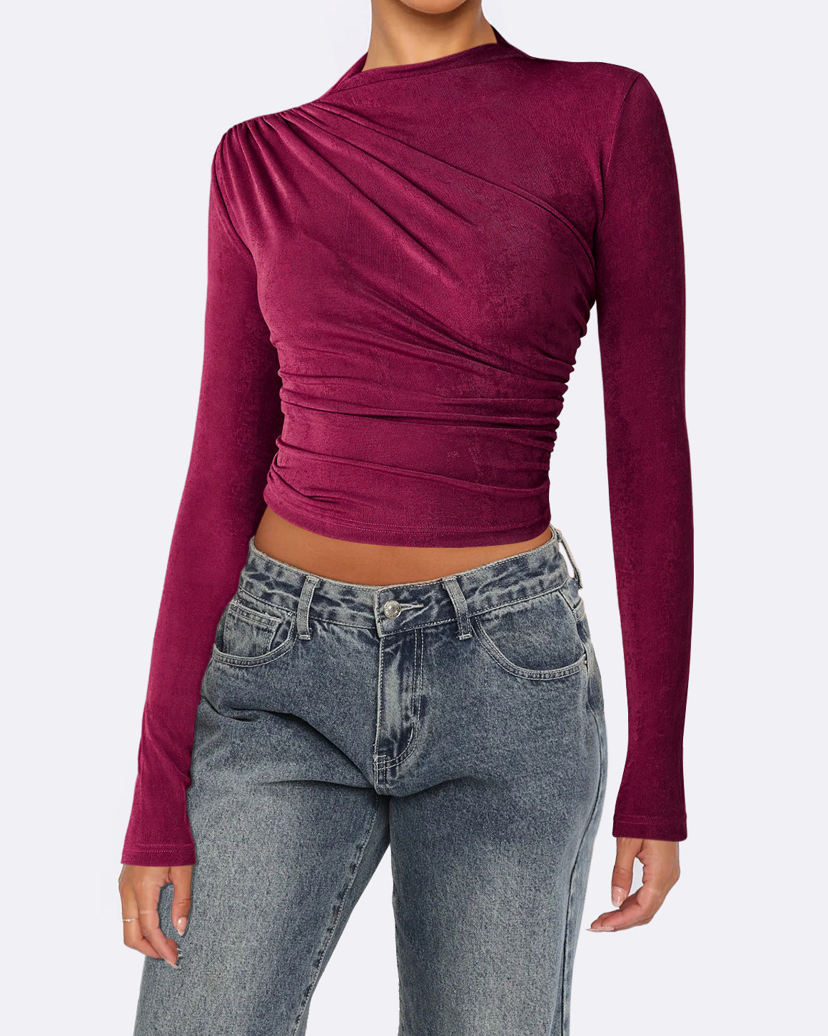 Velvet Right Shoulder Bottoming Shirt