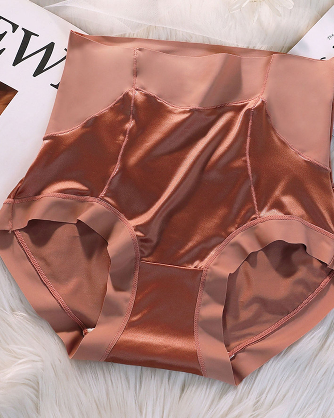 Satin Seamless Bare Underwear Brown