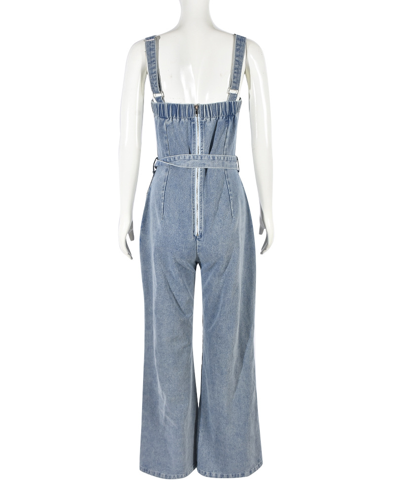 Ripped Denim Overalls