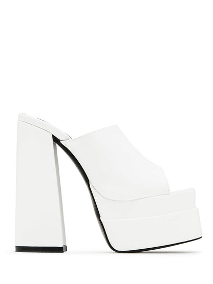 Platform Chunky Heeled Mules