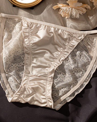 Vintage Lace Panties Women Cornsilk